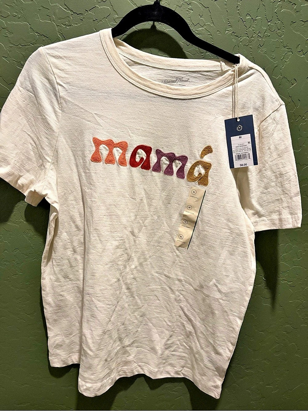 Universal Thread Mama Crewneck Tee Graphic Short Sleeve Tee in White Size Medium